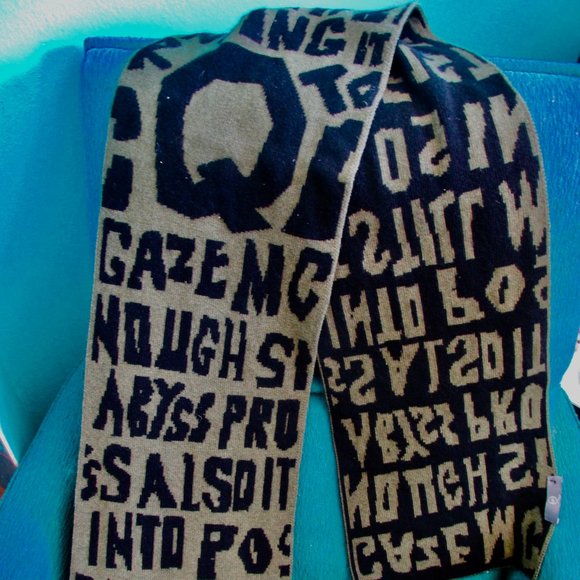 Alexander McQueen- McQ- army/black Graffiti Scarf - Picture 2 of 4